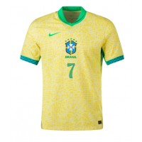 Fotbalové Dres Brazílie Vinicius Junior #7 Domácí Copa America 2024 Krátký Rukáv